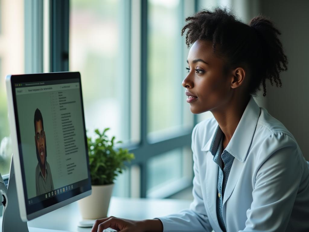 Psicólogo realizando consulta online profesional